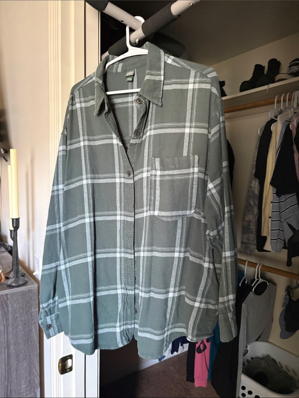wild fable Green Plaid Button-Down Shirt